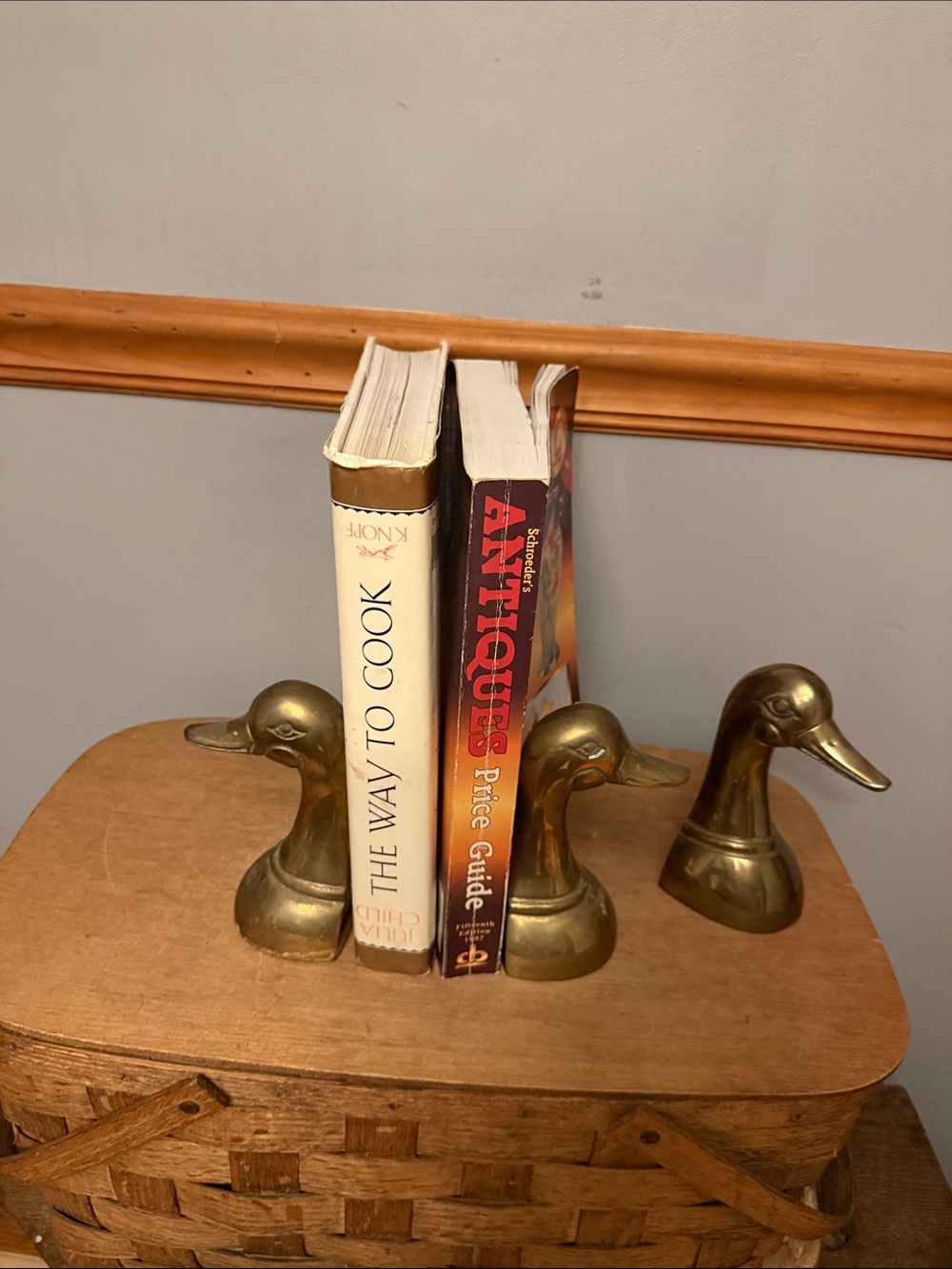 Brass Duck Head Bookends - Antique-Style Decorative Pair in Gold